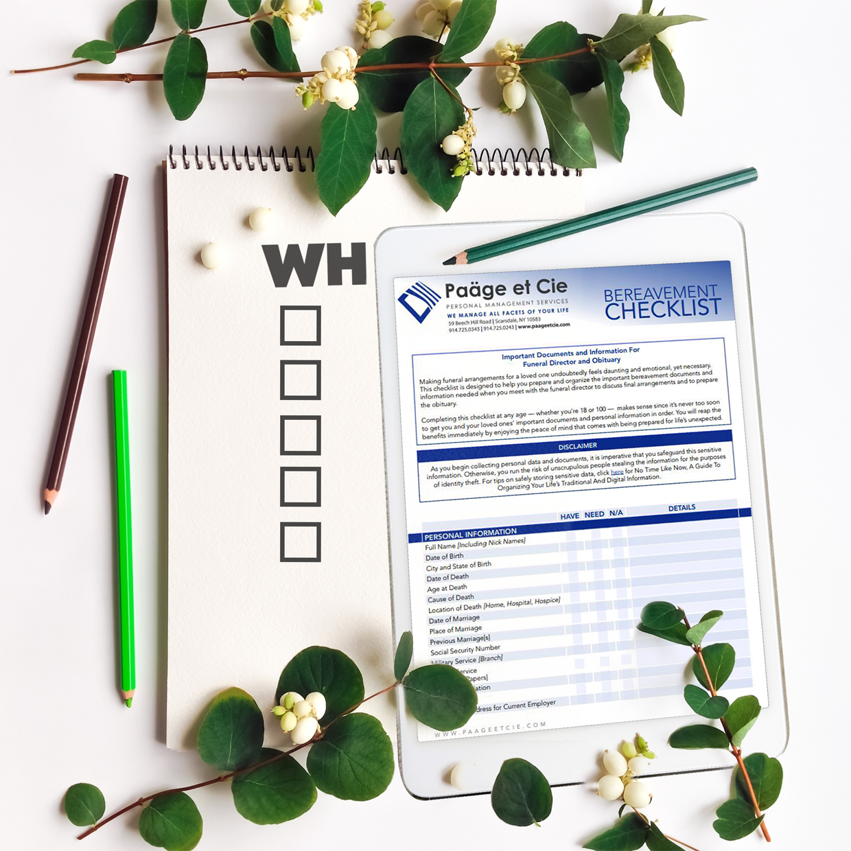 Bereavement Square 02012023 Checkbox and Greenery